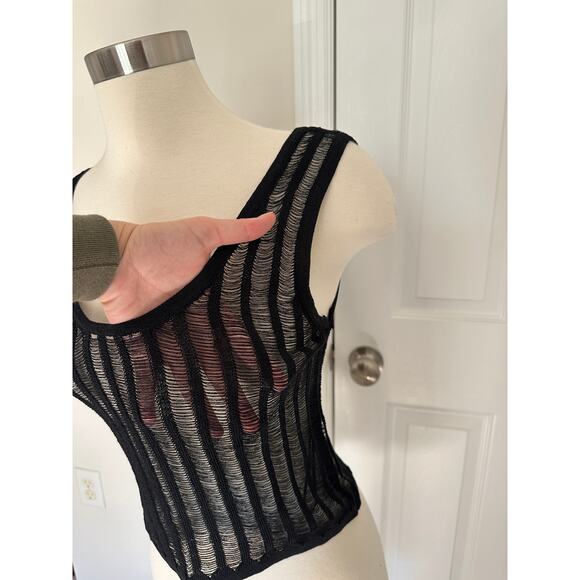 Zara black see-through tank top, size S - Picture 2 of 11